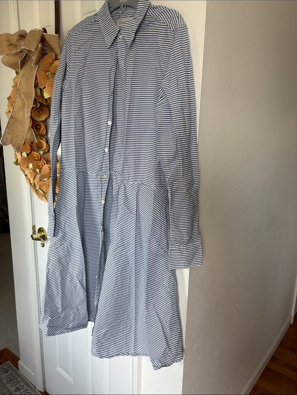 Serena & Lily Navy Stripe Jane Women's Shirt Dress Sz 8